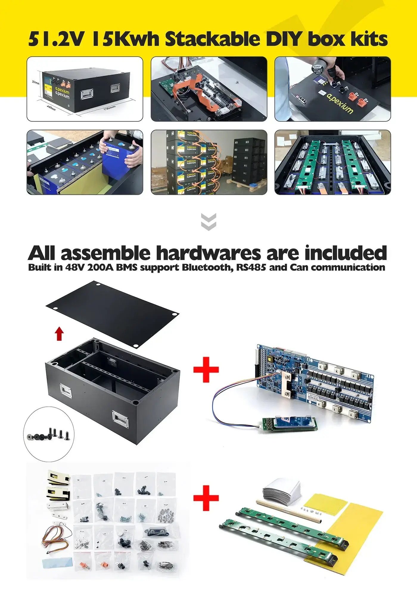 51.2V 15Kwh Stackable DIY Box Kits